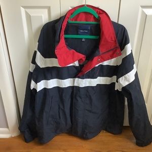 Nautica men’s rain jacket, size XL, excellent condition, in navy and white